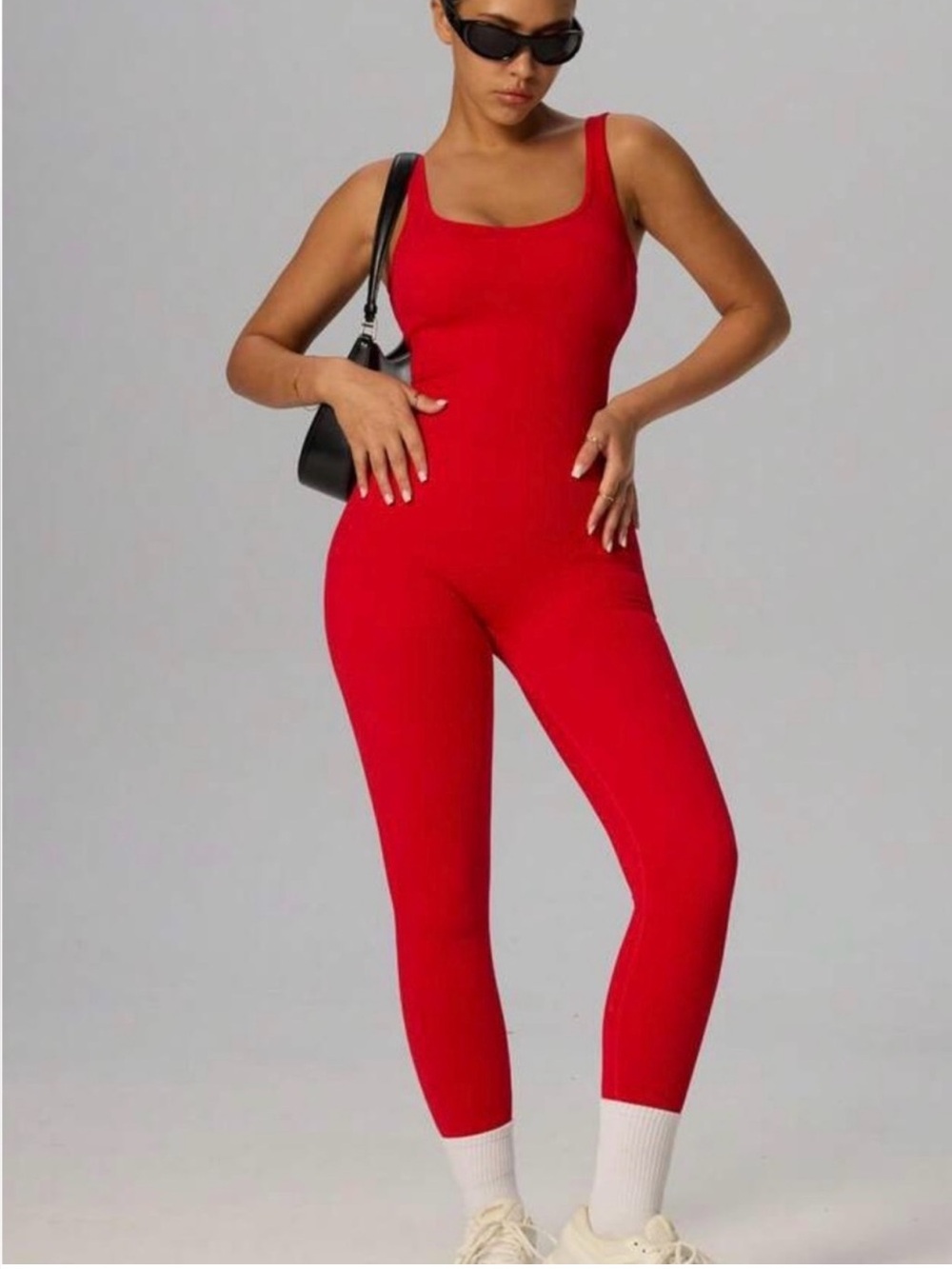 all in motion Sleeveless Red Fitted Jumpsuit